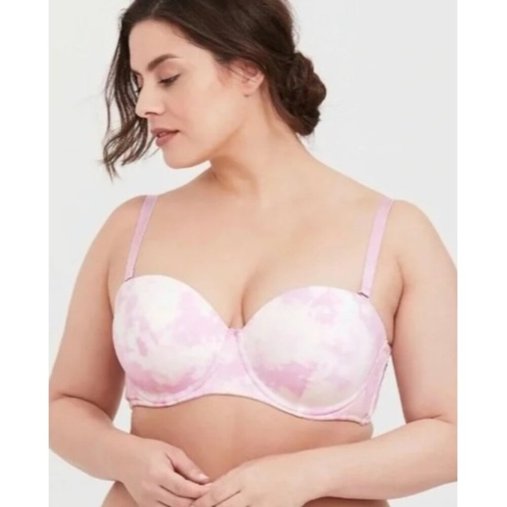 Torrid Curve Push up Strapless Multi Way Underwire Bra Purple Tie Dye 38DD NEW - Picture 5 of 5